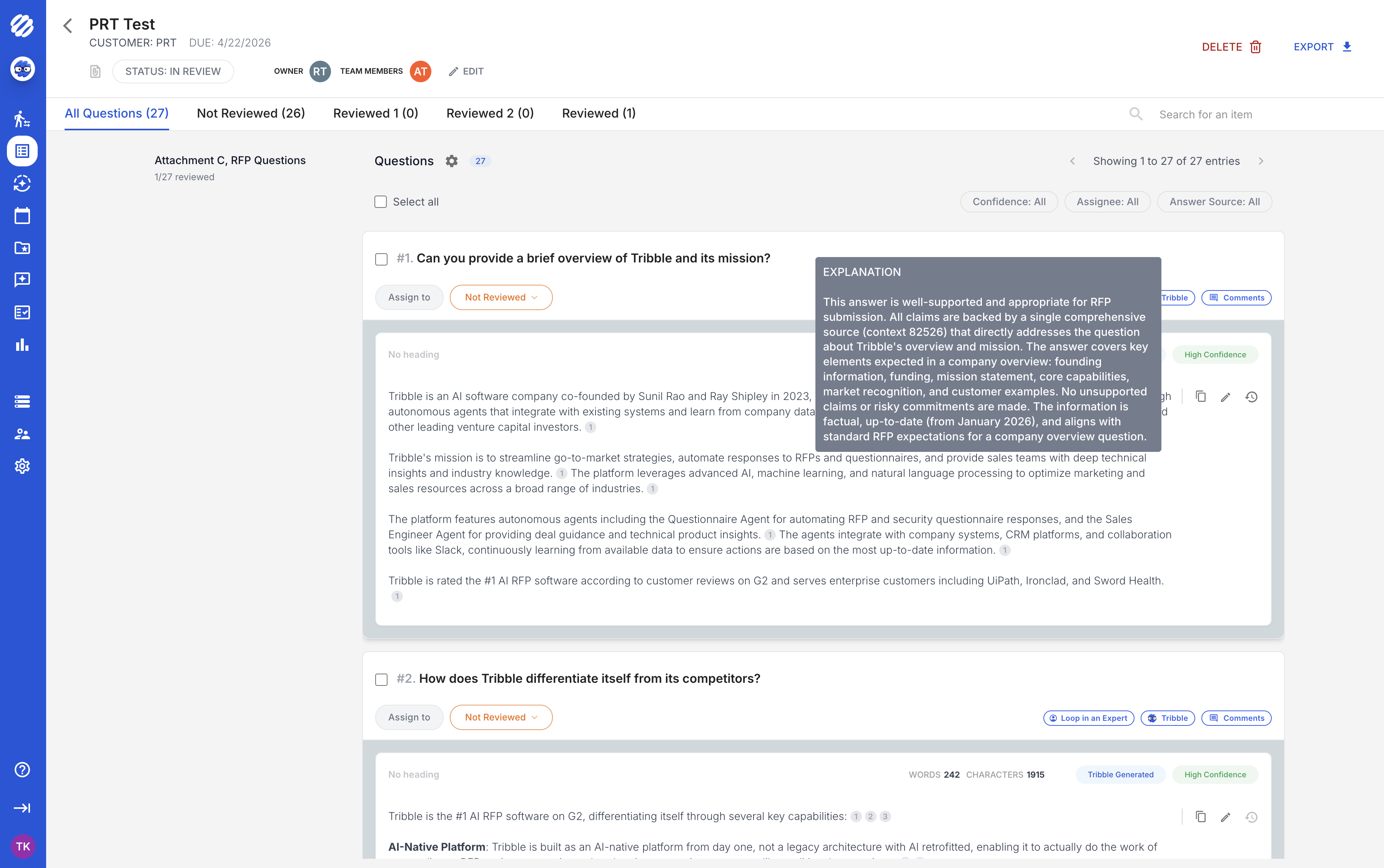 Tribble AI Sales Agents: pre-call intelligence and coaching